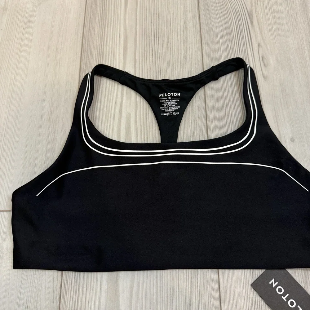 NWT Peloton X Robin Arzon XL Merit Scoop Neck Racerback Bra‎ Black
